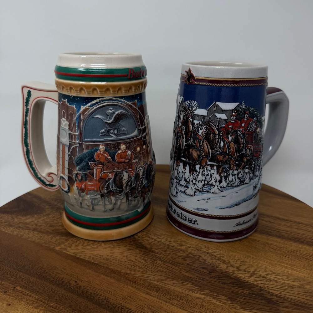 Budweiser Holiday Stein Lot 1989 1997 Home For The Holidays CS313 Clydesdales